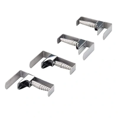 Image de Fackelmann 61503 Lot de 4 Pinces à Nappe, Nappe Extérieur Inoxydable, Fixe Professionnelle Ressort, Clips Acier Argent, 7,4 x 1,6 4,5 cm