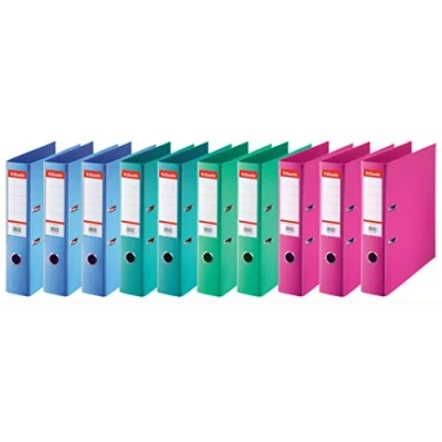 Image de Esselte, Standard, Pack de 10 Classeurs à levier, Assorti mode, Dos 75mm, A4, PP, 624178