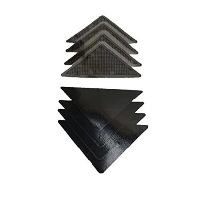 Image de Lot de 8 Coins Tapis Antidérapant Lavables et Réutilisables Adhésif Antiglisse Aide à la Mobilité Plus Sécurité Évite Glisser Repositionnables