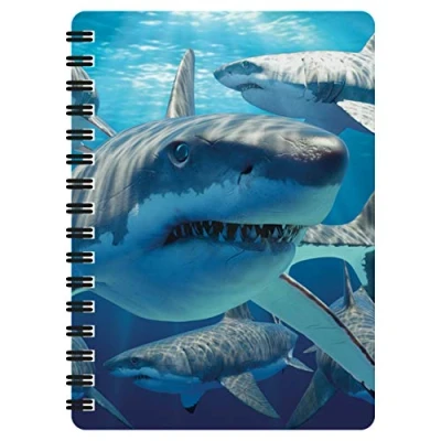 Image de 3D LiveLife Bloc note Grand requin Blanc de Deluxebase. Carnet à Spirale A6 Art Lenticulaire pages vierges papier recyclé. illustration sous licence l&#039;artiste renommé David Penfound