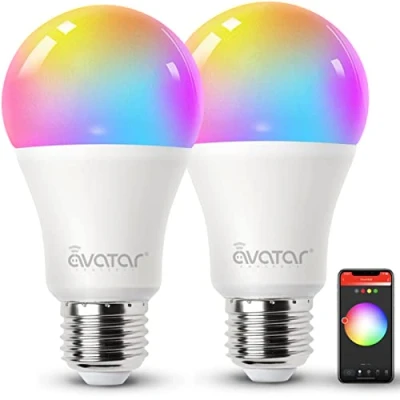 Image de Ampoule Connectée à Alexa Google Home 9W E27 WIFI Intelligente LED, Commande Vocale, Couleur Dimmable, Minuterie, Smart Bulbs pour Décoration/Bar/Restaurant (Lot de 2)
