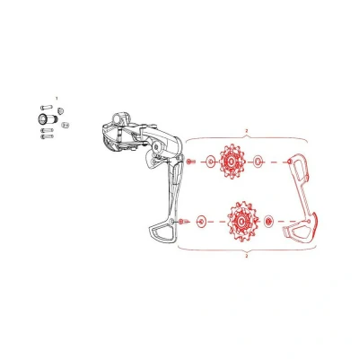 Image de SRAM Dérailleur De Rechange Poulie Et Cage Intérieure Gx Aigle X Sync Service Pièce Unisex Adult, Noir, Taille Unique
