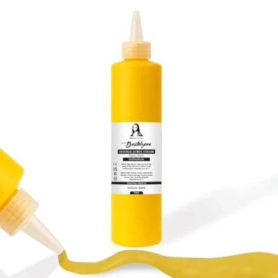Image de SÜDOR Teinture pour tissu 500 ml. textile résistante au lavage. Couleur tissus clairs. Lavable en machine, lavage, fixation par repassage (jaune), SD915