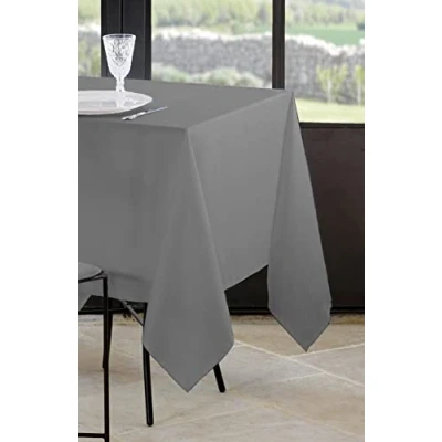 Image de Lovely CASA Nappe Taille 145x240 cm 100% Polyester Couleur Souris Modèle Nelson Rectangulaire Linge de Table Lavable 30 Qualité Exceptionnelle