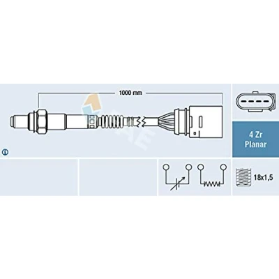 Image de FAE 77404 Sonde lambda après catalyseur de diagnostic noir AUDI: A3 Sportback, 3/5 portes, A6 C6 Avant, VOLKSWAGEN: Golf 5, Touran I