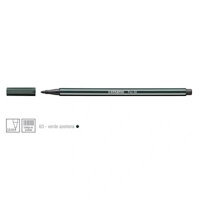 Image de STABILO Lot de 3 Feutres Dessin PEN 68 Pointe Moyenne 1 mm Vert anglais foncé