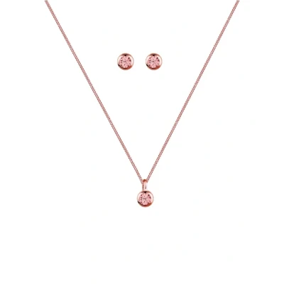Image de Elli Ensemble de Bijoux Femmes Basique Solitaire Pendentif Set Clous d&#039;oreilles avec Cristaux en Argent Sterling 925