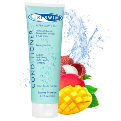 Image de TRISWIM Hydratant Régénérant Après shampooing Pour les Nageurs Nourrit fortement cheveux abîmés par le chlore Démêlage facile des Litchi Mangue (250ml)