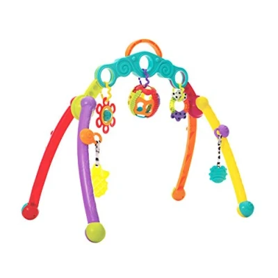 Image de Playgro Arche de Jeux Pliable, Avec Jouets Détachables, Dès la Naissance, Junyju Fold and Go Activitiy Playgym, Multicolore, 40173