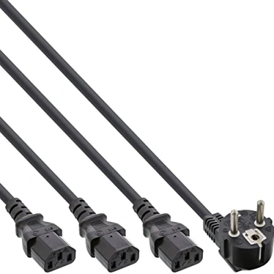 Image de InLine 16653h 5 m Power Plug Type f Noir câble d&#039;alimentation