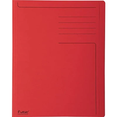 Image de Exacompta Réf. 441003E Paquet de 100 chemises rigides imprimées à bord décalé Forever® 280 g/m2 100% recyclées et certifiées Ange Bleu dimensions 24 x 32 cm pour format A4 couleur rouge