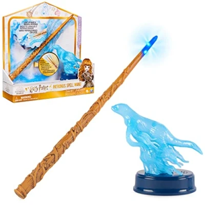 Image de HARRY POTTER Baguette Magique COLLECTOR Patronus HERMIONE GRANGER WIZARDING WORLD 30 cm Avec Figurine Effets Sonores et Lumineux 6064361 Jouet Enfant 6 ans +
