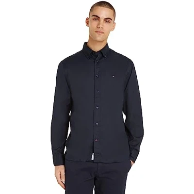 Image de Tommy Hilfiger CORE FLEX Regular FIT Chemise, Homme, Taille: Large, Desert sky