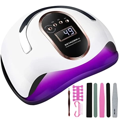 Image de BEYAOBN 168W Lampe UV Sèche Ongles,Lampe à Ongles LED Séchoir Professionnel avec Capteur Automatique et Outils de manucure, 4 Minuteries10/30/60/99S, pour Toutes Les Gels