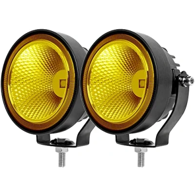 Image de SUFEMOTEC Jaune/ambre LED antibrouillard POD lumière hors route 4x4 travail aide voiture conduite pare chocs 4 pouces 60W camion ATV UTV moto Pickup projecteur 2 PCS
