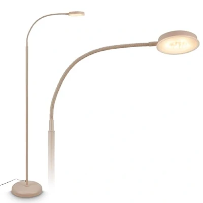 Image de BRILONER lampadaire tactile, à intensité variable, orientable, fonction mémoire, sur pied salon, lampe pied, 125,5 x 21 45 cm, beige
