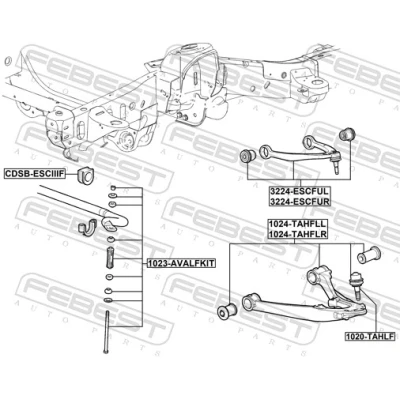 Image de FEBEST 1024 TAHFLL Bras de suspension gauche, Essieu avant inférieur barre oscillant transversal CADILLAC: Escalade IV