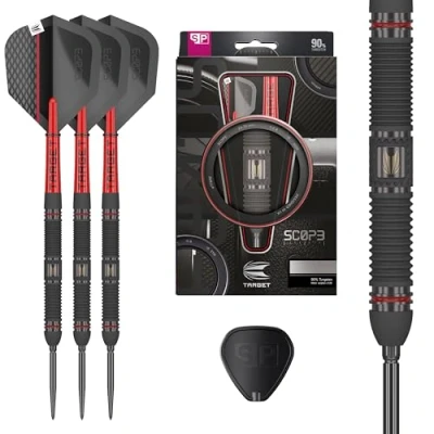 Image de Target Darts Scope Steel Tip Swiss Point Darts, 90% Tungsten Dart Set, Barrel 01 23G Jeu de fléchettes à Pointe en Acier, Professionnel avec Pointes suisses et Outils