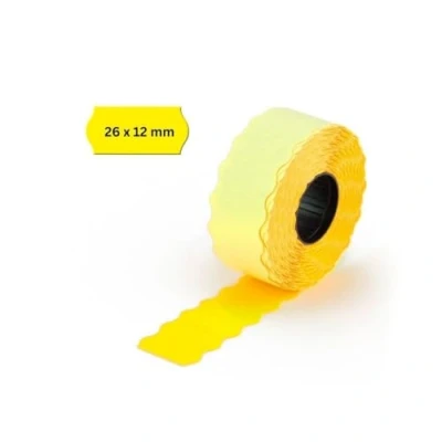 Image de 9000 étiquettes Jaune vif, pour étiqueteuse de main 1 lignes, permanent, 26 x 12 mm, 6 rouleaux = vif] [E1 epo52