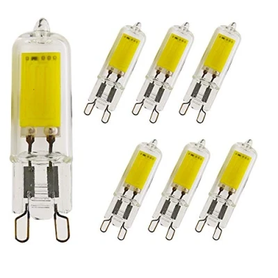 Image de xin da Lot de 6 ampoules LED G9 Corps en verre Blanc froid 6000 K 5 W Remplace une ampoule halogène 40 400 lm AC 220 V Angle d&#039;éclairage 360 Intensité non variable