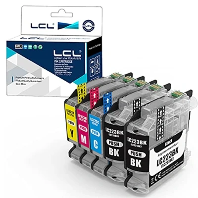 Image de LCL Cartouche d&#039;encre Compatible LC 223 LC223 XL 223BK LC223BK 223C LC223C 223M LC223M 223Y LC223Y (2Noir 1Cyan 1Magenta 1Jaune) Remplacement pour Brother MFC J4420DW J4620DW J4625DW J5320DW J5620DW