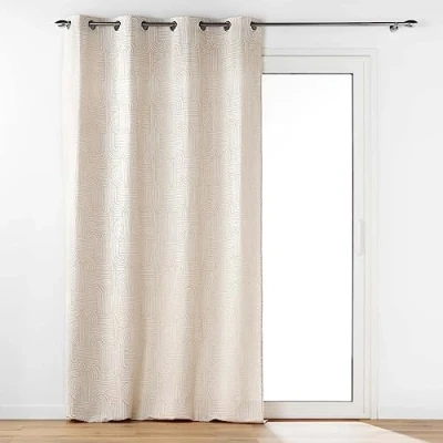 Image de douceur d&#039;intérieur, Rideau à Oeillets (140 x 280 cm) Pandore Blanc, Polycoton Imprimé