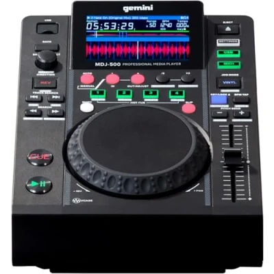 Image de Gemini Sound MDJ 500 Lecteur Multimédia Professionnel avec 4 Indices Chauds et Boucle Automatique / Manuelle, Écran de Couleur, Carte Sonore MIDI, 24 bits 192KHz