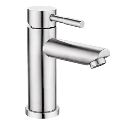 Image de robinet salle bain acier inoxidable levier unique eau chaude et froide avec 2 tuyaux inclus mitigeur lavabo robinets de pour