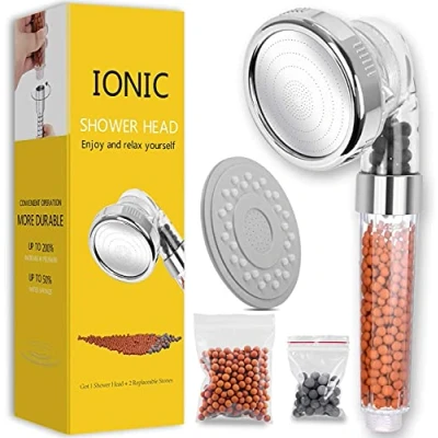 Image de Pommeau de Douche, Magichome Douche Anti Calcaire Économiseur d&#039;Eau Haute Pression Filtre à Système Filtrage Ionique (Douchettes 2 Filtration)