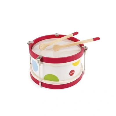 Image de Janod Mon Premier Tambour en Bois Confetti Instrument de Musique Enfant Jouet d&#039;Imitation et d&#039;Éveil Musical Dès 2 Ans, J07608