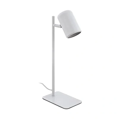 Image de Eglo lampe de chevet LED Ceppino, table minimaliste, bureau et lecture en métal blanc, luminaire avec interrupteur, douille GU10