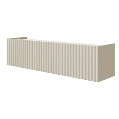 Image de Selsey Meuble TV Suspendu Fiorra 144x38 cm Design Moderne Cachemire Télé avec Passages Câbles et 3 Compartiments Murale en Panneaux Stratifiés MDF Élégant Fonctionnel