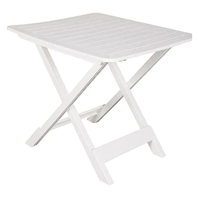 Image de Dmora Table pliante en polypropylène, couleur blanche, Dimensions 72 x 70 80 cm