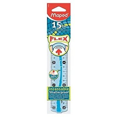 Image de MAPED Lot de 3 Règles plate Incassable Flex 15 cm Bleu ou Vert