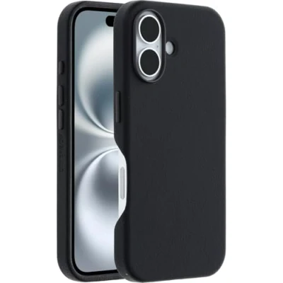 Image de Otterbox Coque Symmetry Series Cactus Leather MagSafe pour iPhone 16, Antichoc, résistante aux Chutes, de Protection Fine, supporte 3X Plus Chutes Que la Norme Militaire, Noir