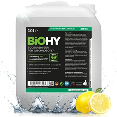 Image de BiOHY Nettoyant de sol pour robot aspirateur laveur (Bidon 10l) concentré tous les robots d&#039;essuyage et d&#039;aspiration à fonction humide durable &amp; écologique (Wischroboter)