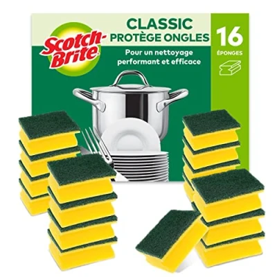 Image de Scotch Brite Classic Éponge grattante, 16 par lot Pour un nettoyage performant et efficace
