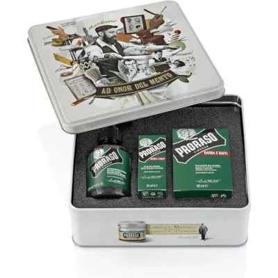 Image de Proraso Coffret cadeau Cura della Barba Eucalipto (Detergente 200ml + Balsamo 100ml Olio 30ml)