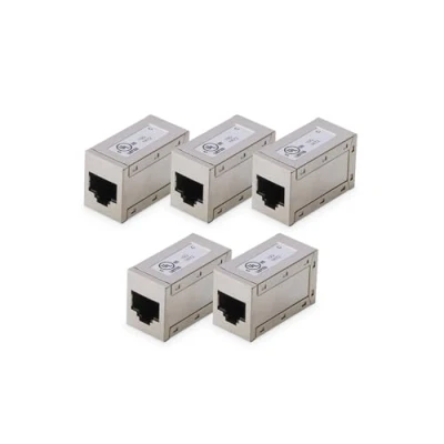 Image de DIGITUS Connecteur RJ45 Cat 6 5 pièces Rallonge de câble Lan réseau Cat6 Compatible PoE modulaire Pour Switch, DSL, Modem, Routeur, PC Argenté
