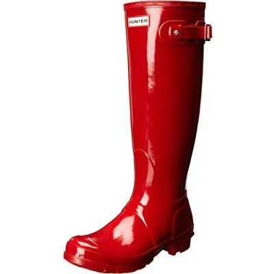 Image de Hunter Original Womens TALL Gloss BOOT Vegan Bottes en caoutchouc, Femme, Taille: 40/41, Military red Caoutchouc naturel