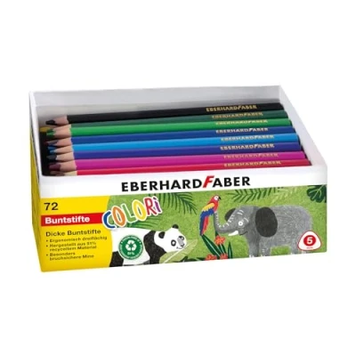 Image de Eberhard Faber 511471 Set de crayons couleur Colori, 72 Jumbo forme triangulaire ergonomique