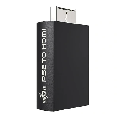 Image de Mayflash Adaptateur convertisseur PS2 vers HDMI, vidéo HDMI avec sortie audio 3,5 mm pour moniteur HDTV compatible tous les modes d&#039;affichage