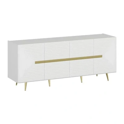 Image de Buffet avec 4 portes en MDF Blanc et doré MOLYA de Pascal MORABITO