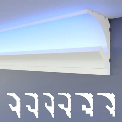 Image de HEXIMO LED moulures 2en1, éclairage indirect de plafond XPS stuc polystyrène pour (20,4 mètres HLED 1)
