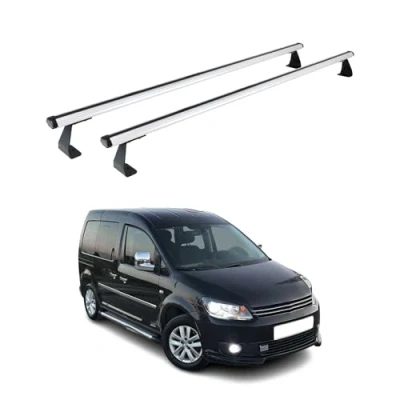 Image de Barres de Toit transversales Compatible avec VW Caddy 2003 à 2015 Aluminium Gris 2X