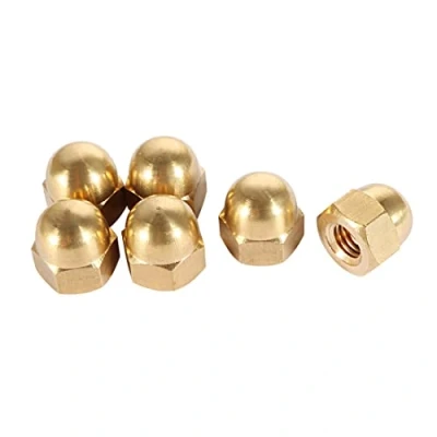 Image de sourcing map 6pcs Écrou Borgne Laiton M8 Hexagonal Dôme Clou Décoratif pour Vis Boulon