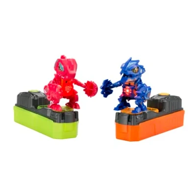 Image de Silverlit YCOO Biopod Kombat Duo Pack 2 Robots Intéractifs, Socles de Combat à Assembler 30 Pièces Créatures Électroniques avec Effets Sonores Lumineux Jouet pour Enfant Dès 5 Ans
