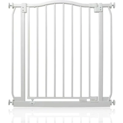 Image de Safetots Barrière de Sécurité Supérieure avec Sommet Courbé, 71cm 80cm, Blac Mat, à Pression pour Escaliers, Bébés Portes, Couloirs et Espaces