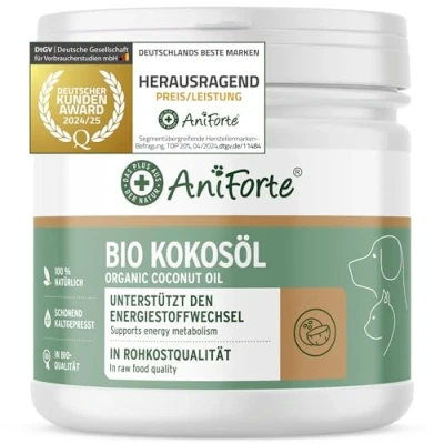 Image de AniForte Huile de noix coco bio pour chiens et chats 400 ml