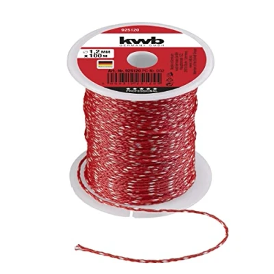 Image de kwb Ficelle de maçon 100 mètres, 1,2 mm, rouge, m x
